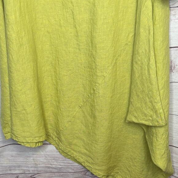 Bryn Walker Green Lagen Look Cottage Core Coastal 100% Linen Dress Size Large - Picture 5 of 10